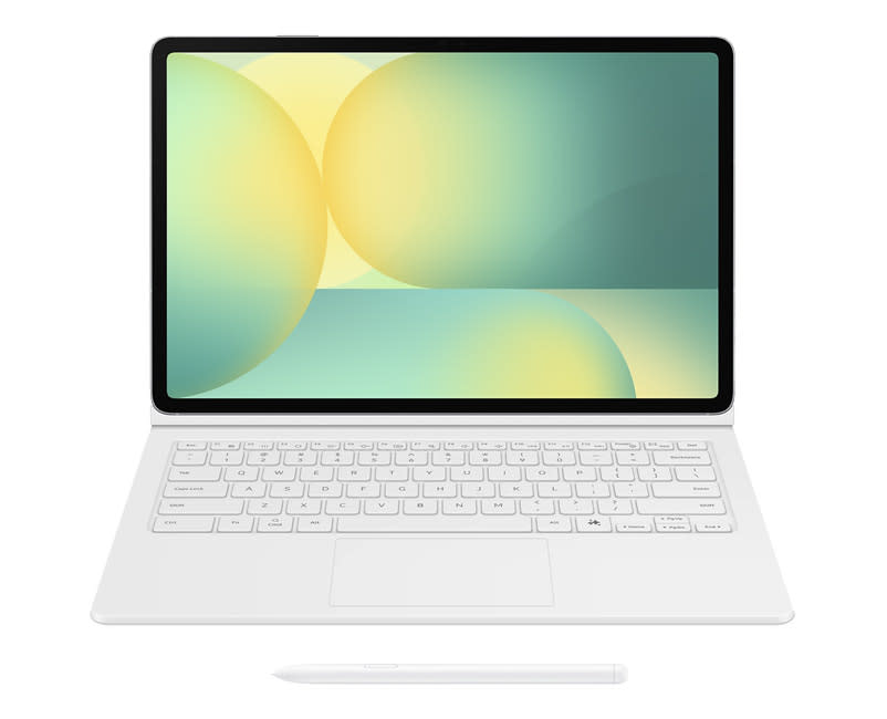 Galaxy Tab S10 FE+ Book Cover + Keyboard + AI Key White