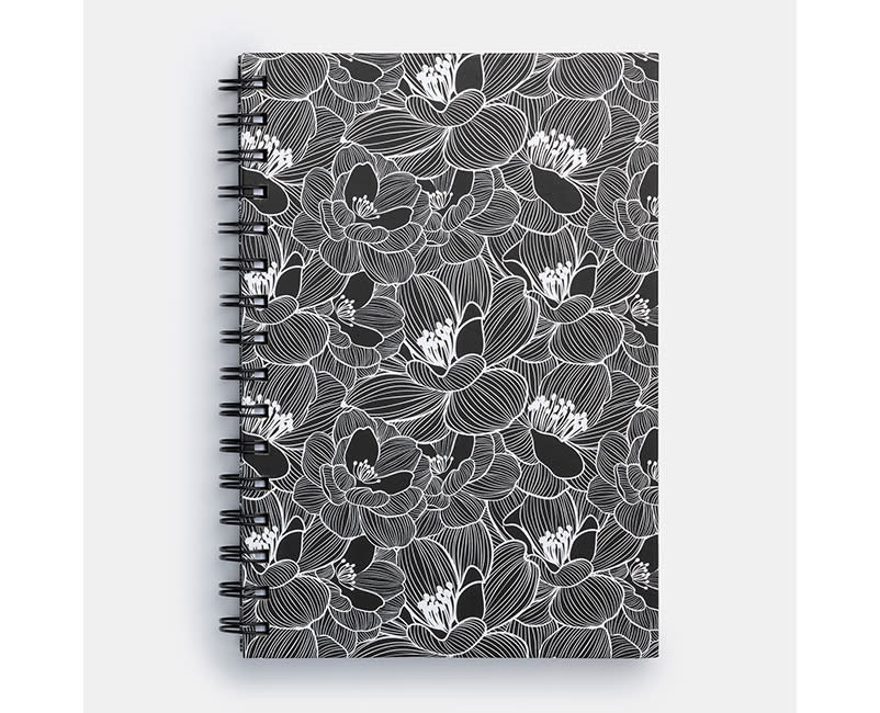 ΣΗΜΕΙΩΜΑΤΑΡΙΟ SPIRAL BLACK FLOWERS SENTI