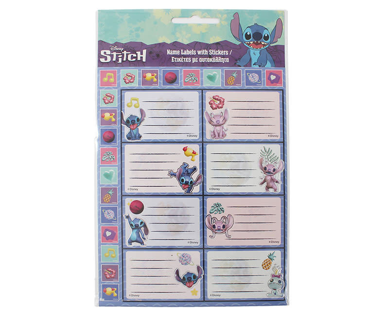 ΕΤΙΚΕΤΕΣ ΤΕΤΡΑΔΙΟΥ STITCH 16ΤΕΜ GIM