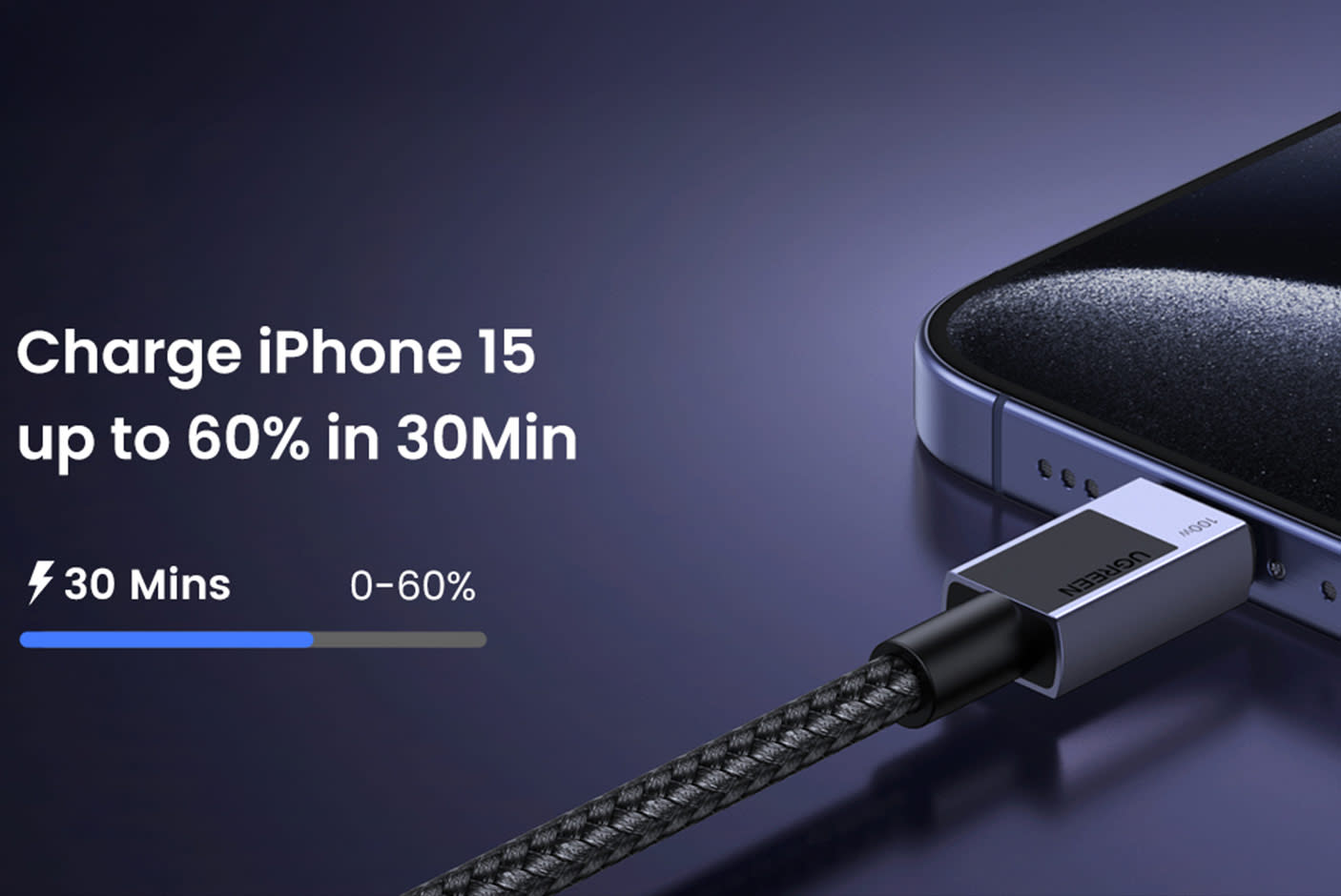 UGREEN USB C to USB C Charger Cable 100W