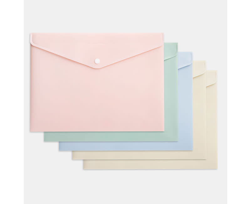 ΦΑΚΕΛΟΣ ΜΕ ΚΟΥΜΠΙ Α4 SOFT PASTEL 5ΤΕΜ