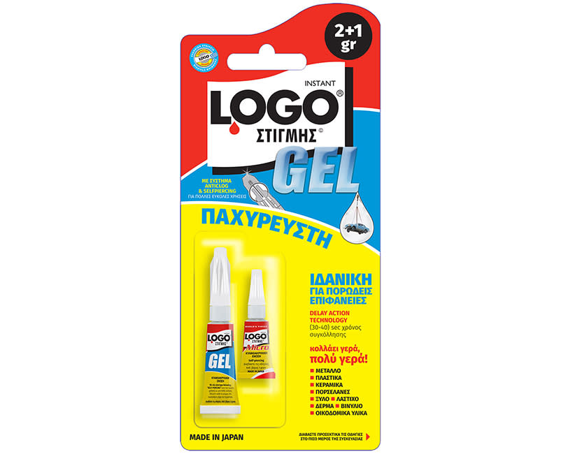 ΚΟΛΛΑ ΣΤΙΓΜΗΣ GEL 2GR + 1GR ΔΩΡΟ LOGO