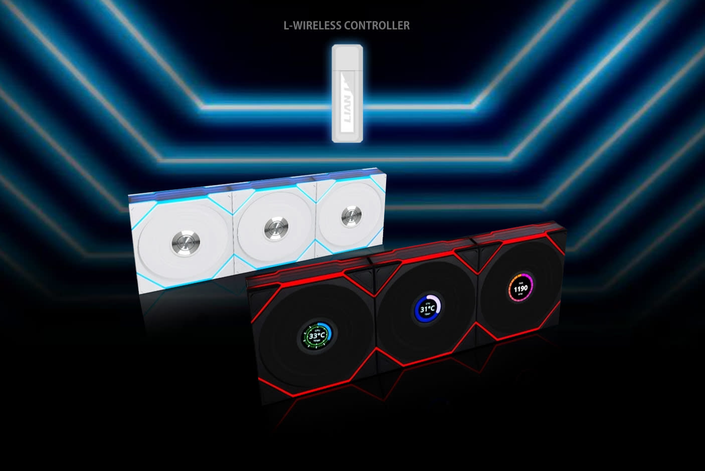 Lian Li UNI FAN TL-LCD Wireless Reverse Black 