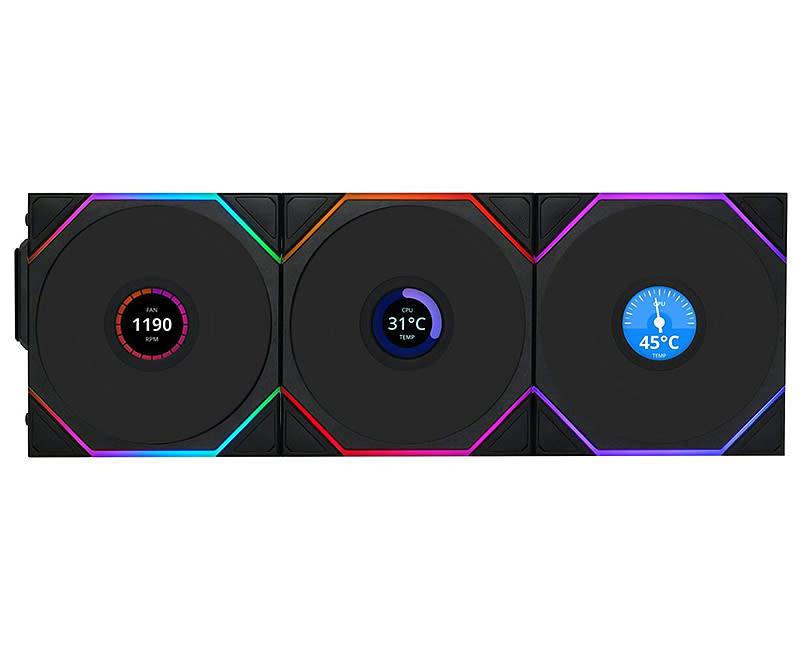 Lian Li UNI FAN TL-LCD Wireless Reverse Black 