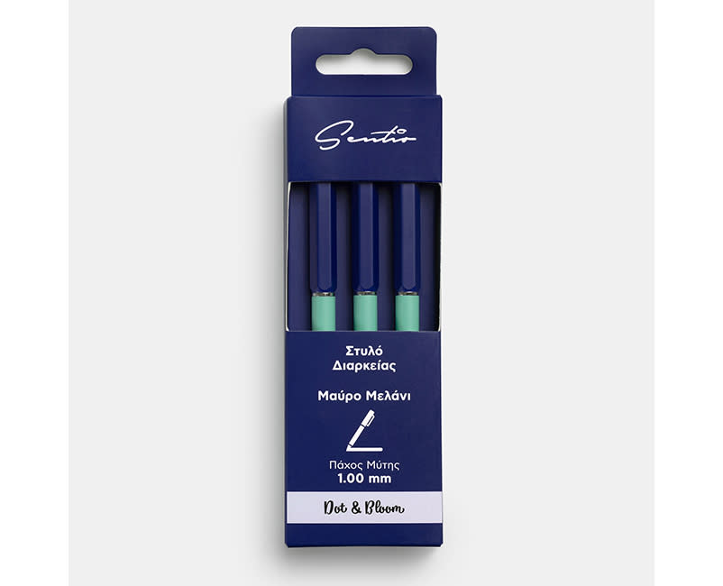 ΣΤΥΛΟ ΔΙΑΡΚΕΙΑΣ ΜΠΛΕ MIX 3ΤΕΜ SENTIO