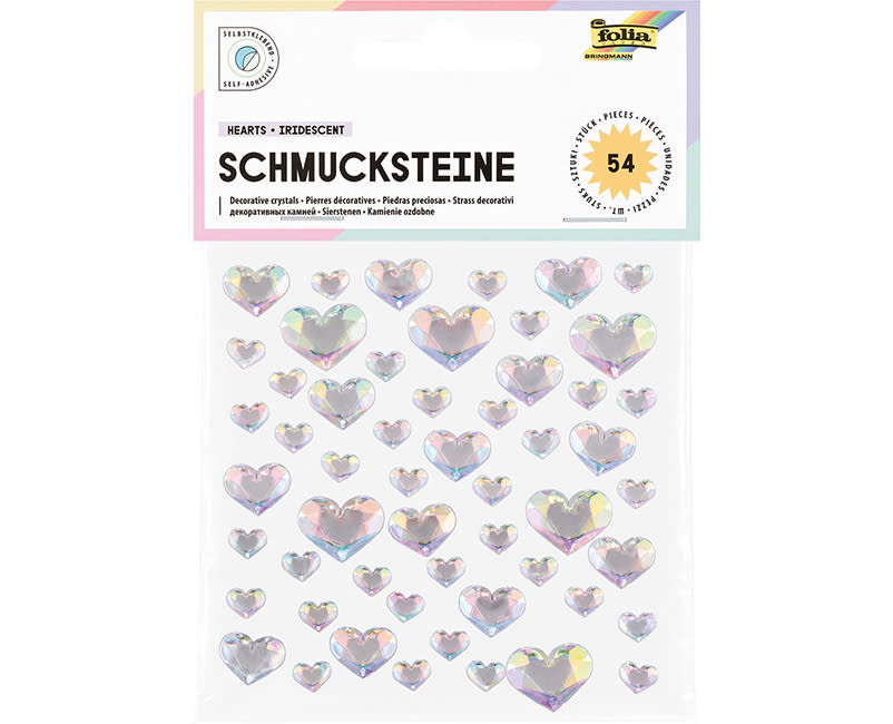 ΑΥΤΟΚΟΛ. HEARTS IRIDESCENT 54ΤΕΜ FOLIA