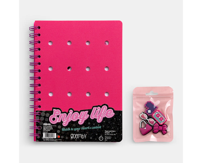 ΣΗΜΕΙΩΜΑΤΑΡΙΟ ΣΠΙΡΑΛ ΜΕ PINS GIRLY Α5 80