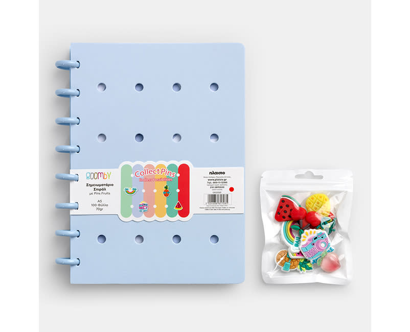 ΣΗΜΕΙΩΜΑΤΑΡΙΟ ΣΠΙΡΑΛ ΜΕ PINS FRUITS Α5