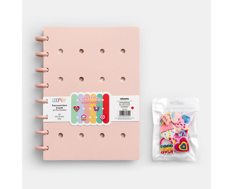 ΣΗΜΕΙΩΜΑΤΑΡΙΟ ΣΠΙΡΑΛ ΜΕ PINS CANDIES Α5