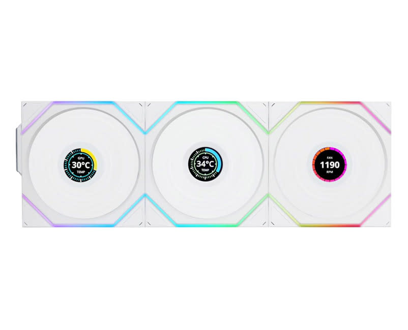 3x Lian Li UNI FAN TL-LCD WRLS REV 120 WHT + Controller