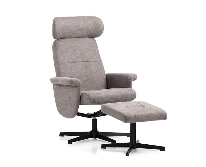 Πολυθρόνα με υποπόδιο Siesta Γκρί