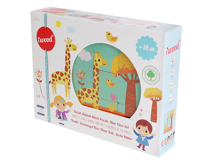 Ξύλινο παιδικό Puzzle ForestAnimal Cubes