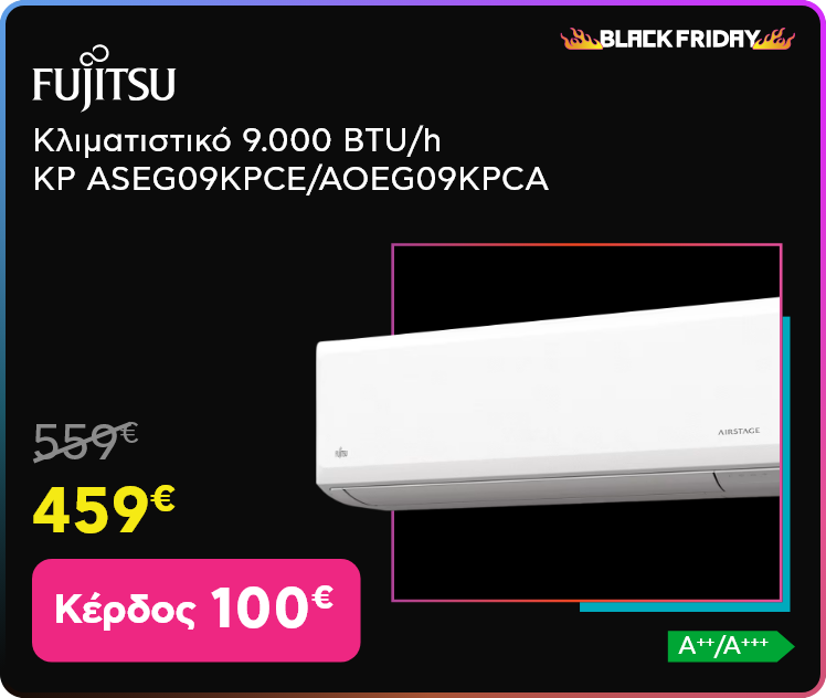 Black Friday σε Fujitsu KP ASEG09KPCE/AOEG09KPCA Κλιματιστικό 9.000 BTU/h