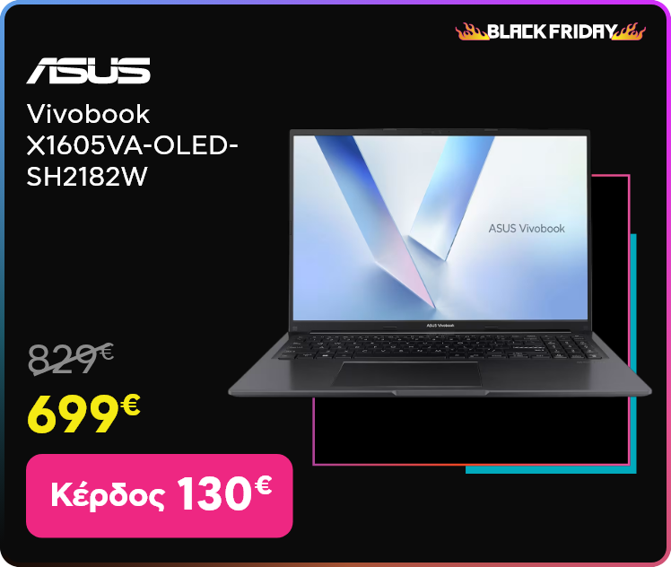 Black Friday σε Asus Vivobook X1605VA-OLED-SH2182W Laptop 16"