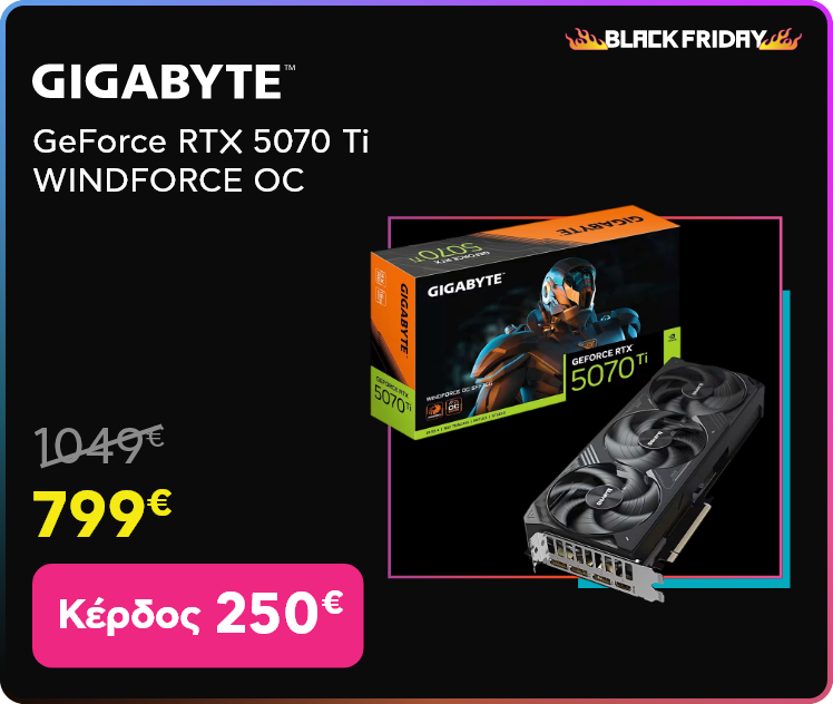 Black Friday σε Gigabyte GeForce RTX 5070 Ti WINDFORCE OC