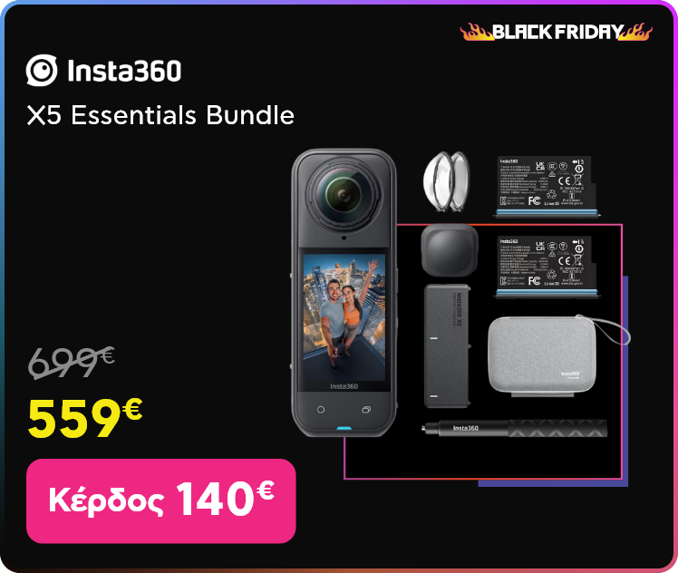 Black Friday σε Insta360 X5 Essentials Bundle