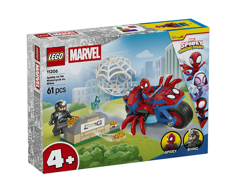 11206Spidey On His Motorcycle Rhino LEGO