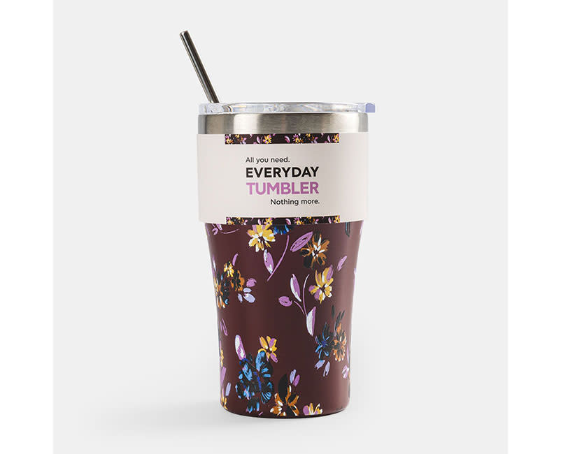 TUMBLER 500ML FLOWERS RED SENTIO