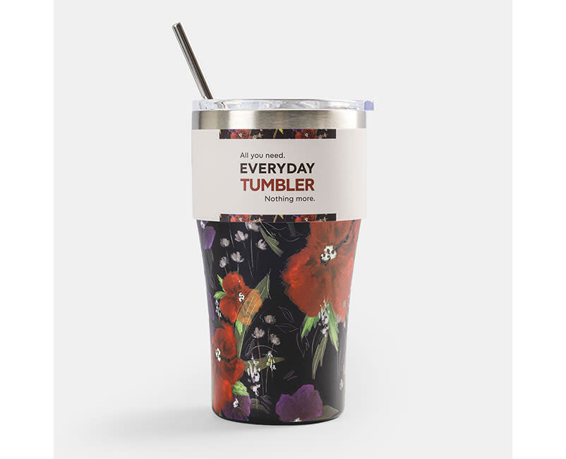 TUMBLER 500ML FLOWERS DEEP PURPLE SENTIO
