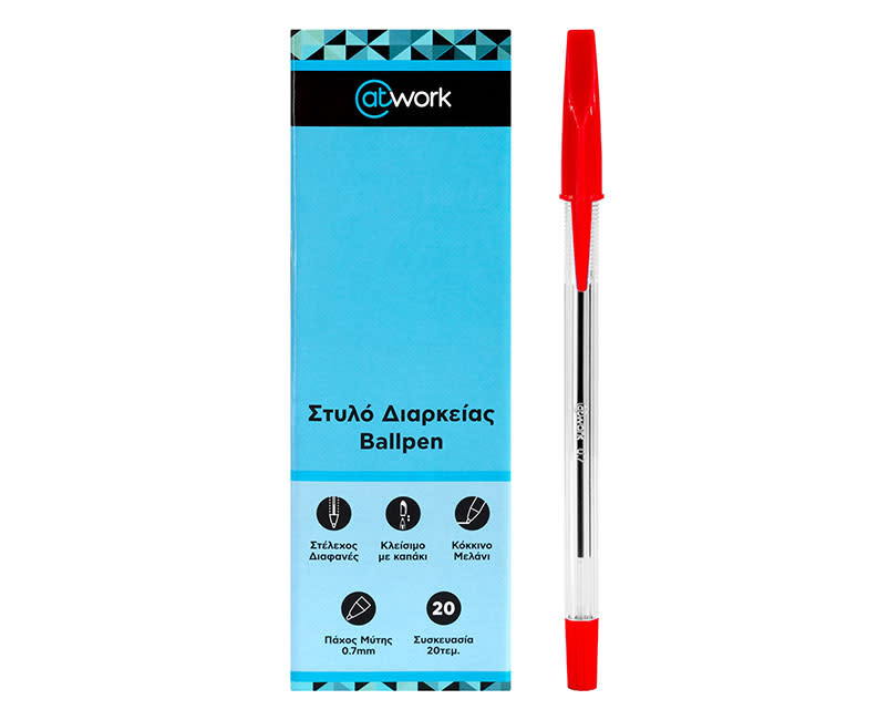 ΣΤΥΛΟ ΔΙΑΡΚΕΙΑΣ ΚΟΚΚΙΝΟ 20TEM. @WORK