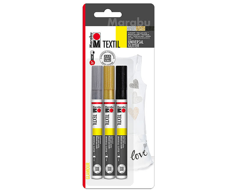 ΜΑΡΚΑΔΟΡΟΙ GLITTER ΓΙΑ ΥΦΑΣΜΑ 3X3MM MARA