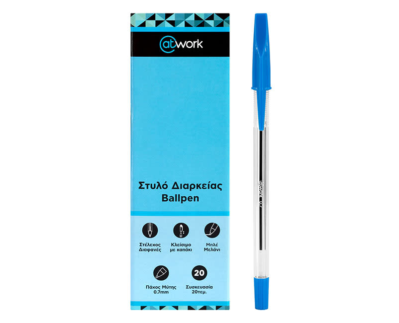 ΣΤΥΛΟ ΔΙΑΡΚΕΙΑΣ ΜΠΛΕ 20TEM. @WORK