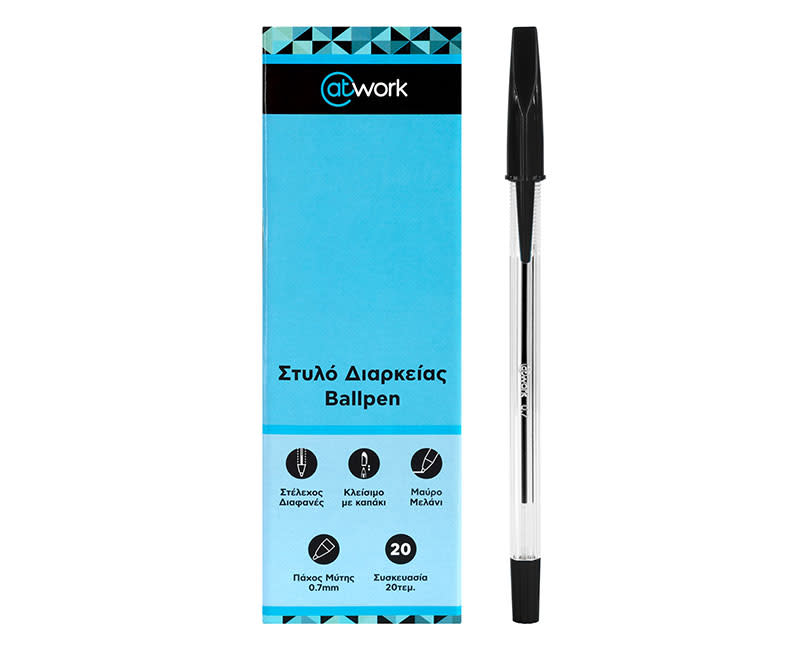 ΣΤΥΛΟ ΔΙΑΡΚΕΙΑΣ ΜΑΥΡΟ 20TEM. @WORK