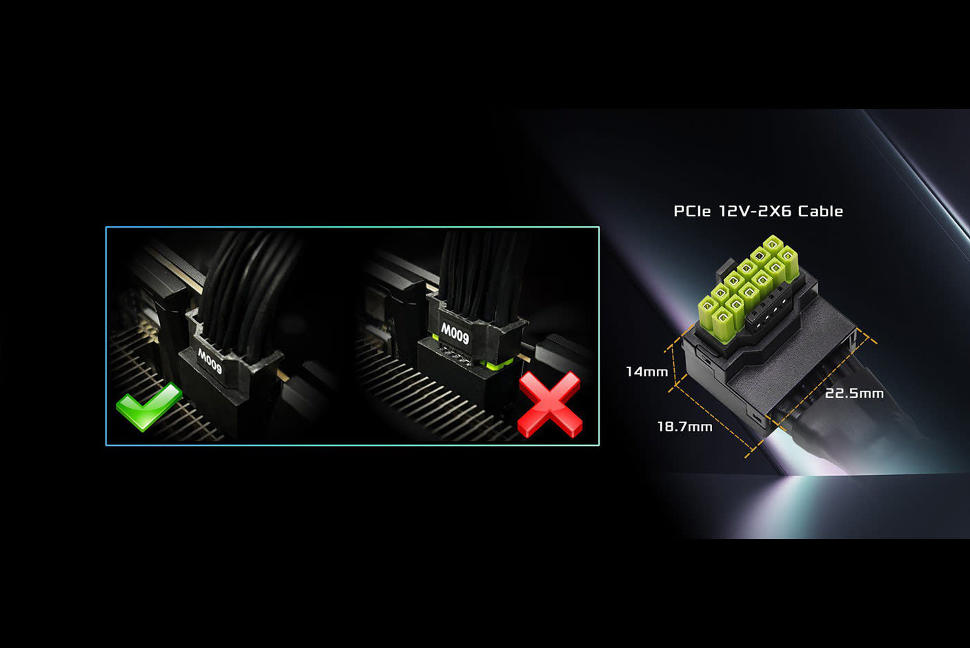 ASRock CB-12V2X6L600W (12V-2x6 600W/L-Type Cable)