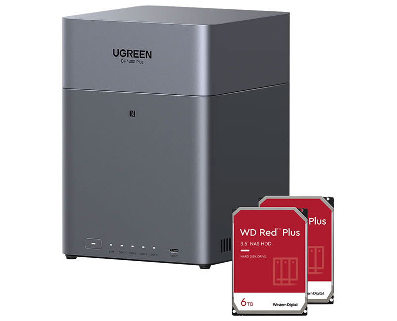 UGREEN NASync DH4300 Plus + 2x 6TB HDDs Red Plus
