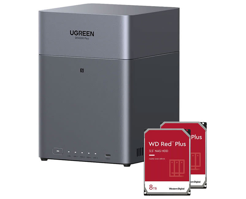 UGREEN NASync DH4300 Plus + 2x 8TB HDDs Red Plus