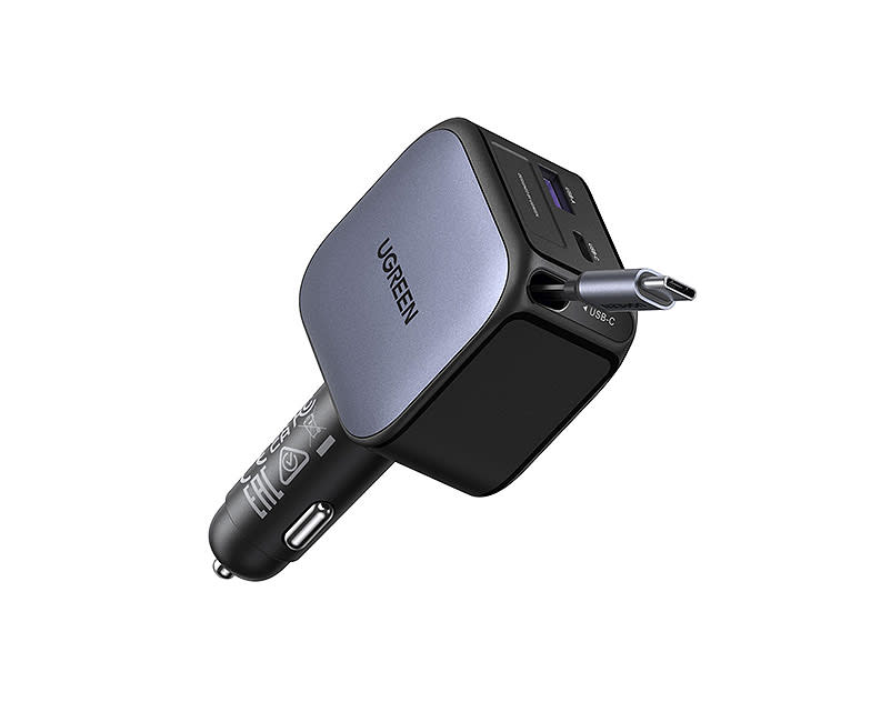 UGREEN Car Charger 90W with Retractable USB-C Cable