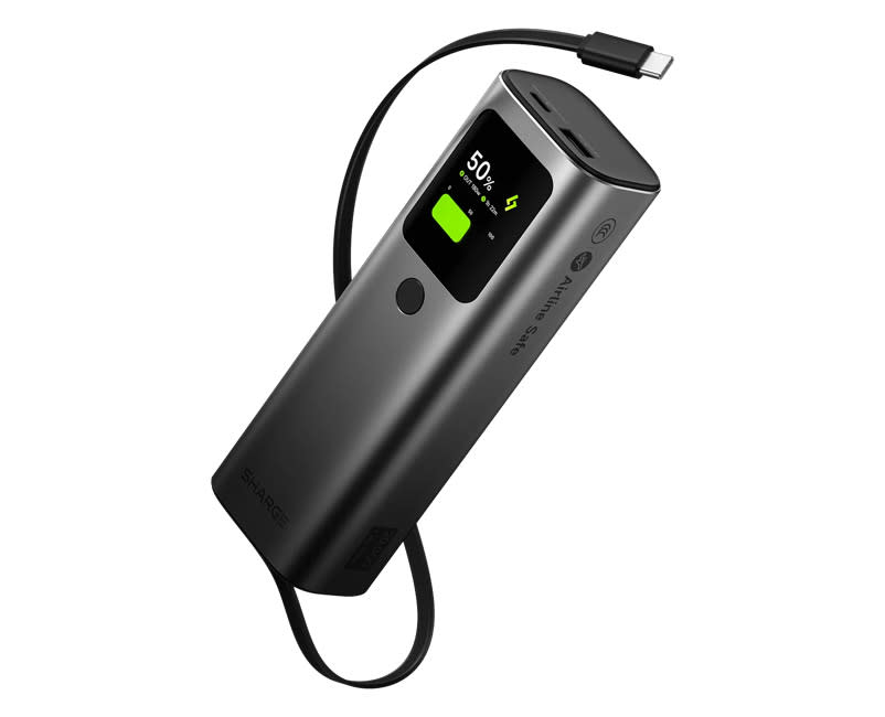 SHARGE Retractable 165 Power Bank 165W 20K Built-in Cable