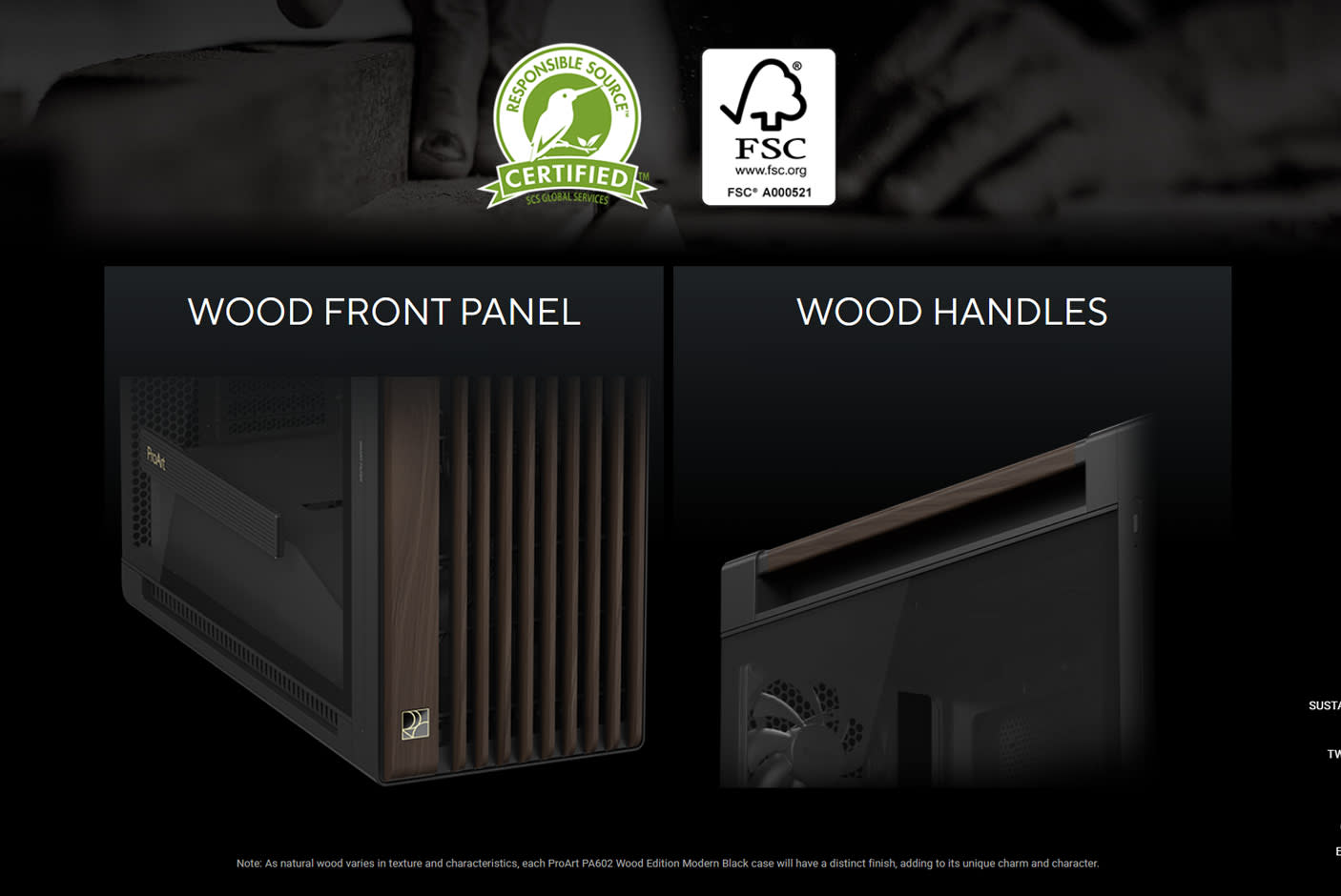 ASUS PA602 Wood Edition Modern Black