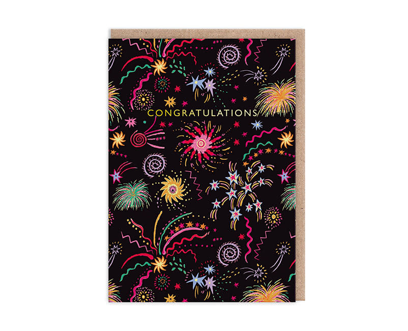 ΕΥΧΕΤΗΡΙΑ ΚΑΡΤΑ CONGRATULATION FIREWORKS