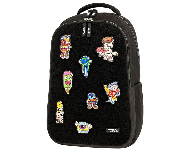 ΤΣΑΝΤΑ ΠΛΑΤΗΣ PATCHES ΜΑΥΡΟ POLO
