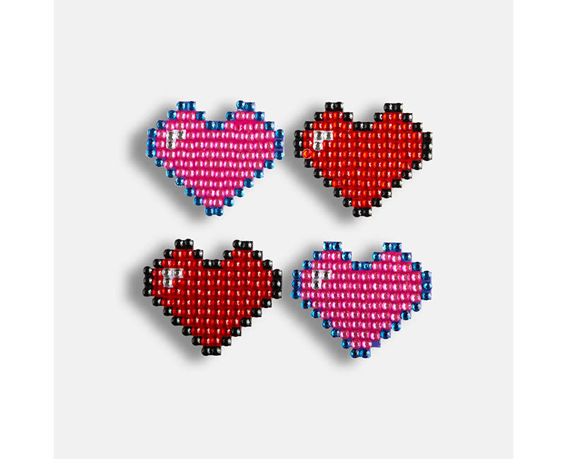 ΑΥΤΟΚΟΛΛΗΤΑ PINK RETRO HEARTS 4TEM GOOMB