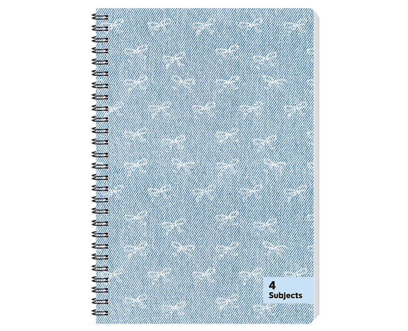 ΤΕΤΡΑΔ. ΣΠΙΡΑΛ 17X25 4Θ DENIM BOWS 140Φ