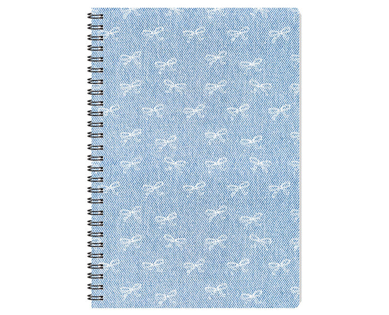 ΤΕΤΡΑΔΙΟ ΣΠΙΡΑΛ 17X25 DENIM BOWS 80Φ