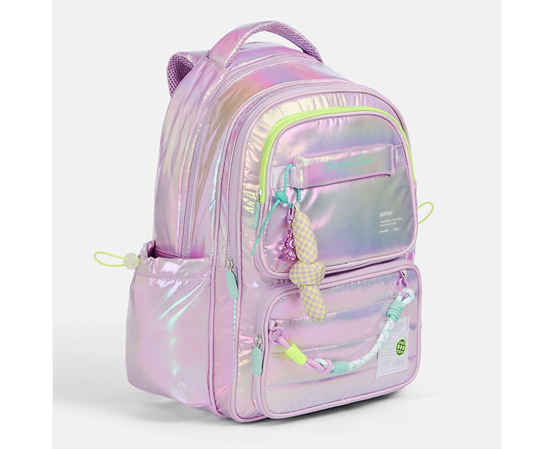 ΤΣΑΝΤΑ ΠΛΑΤΗΣ METALLIC PURPLE ΜΕ CHARMS