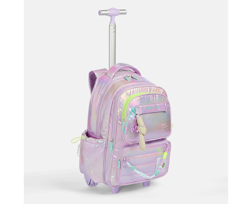 TROLLEY ΣΧΟΛΙΚΟ METALLIC PURPLE ΜΕ CHARM