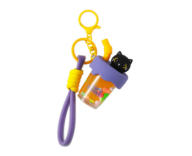 Μπρελόκ Bubble Tea Black Cat