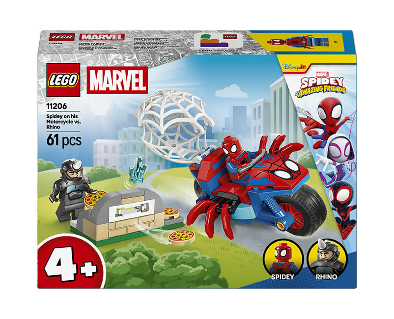 11206Spidey On His Motorcycle Rhino LEGO
