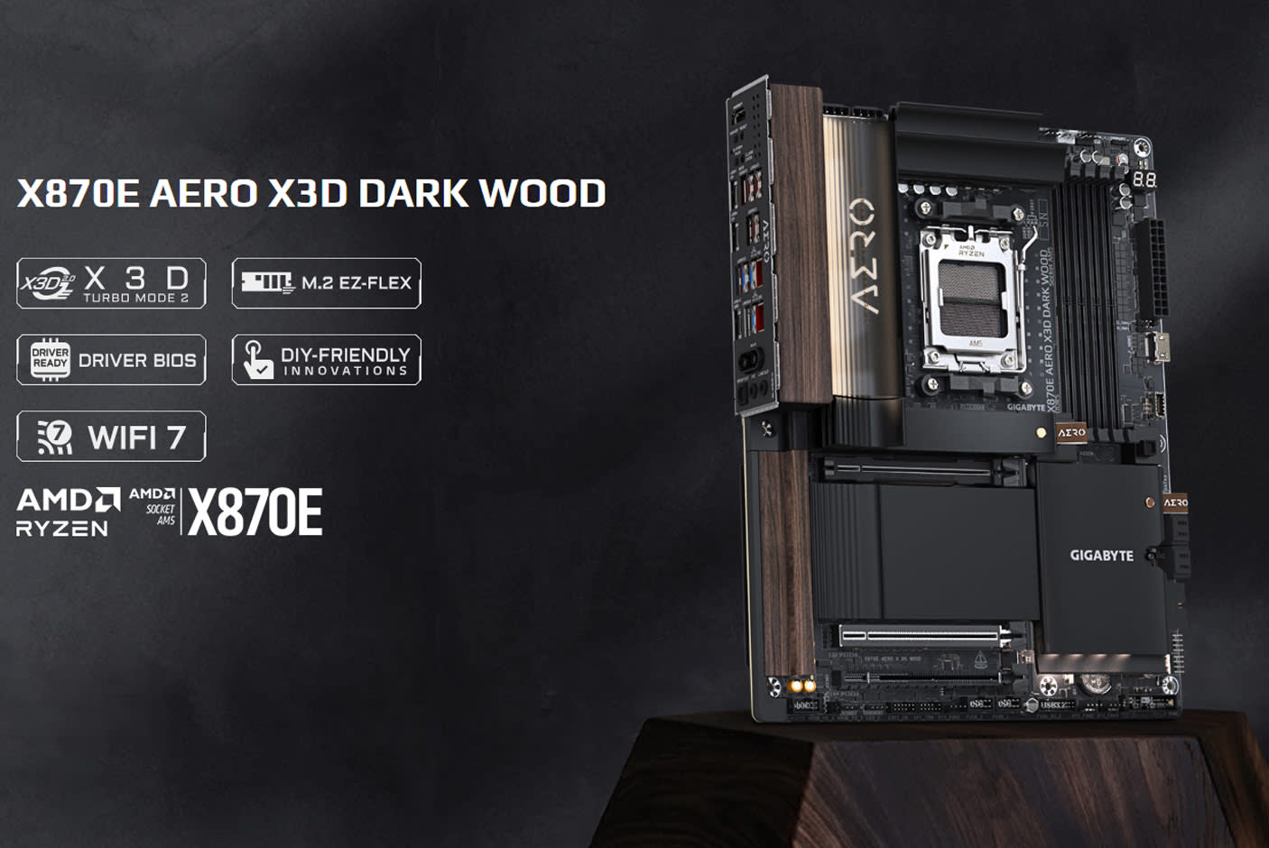 GIGABYTE X870E AERO X3D DARK WOOD