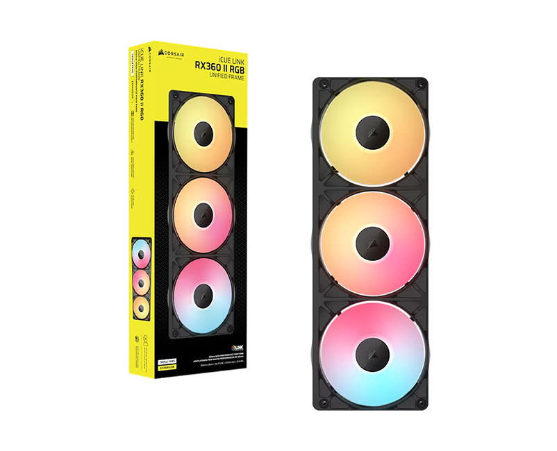 CORSAIR iCUE LINK RX360 II Unified Frame RGB PWM PC Fans Expansion