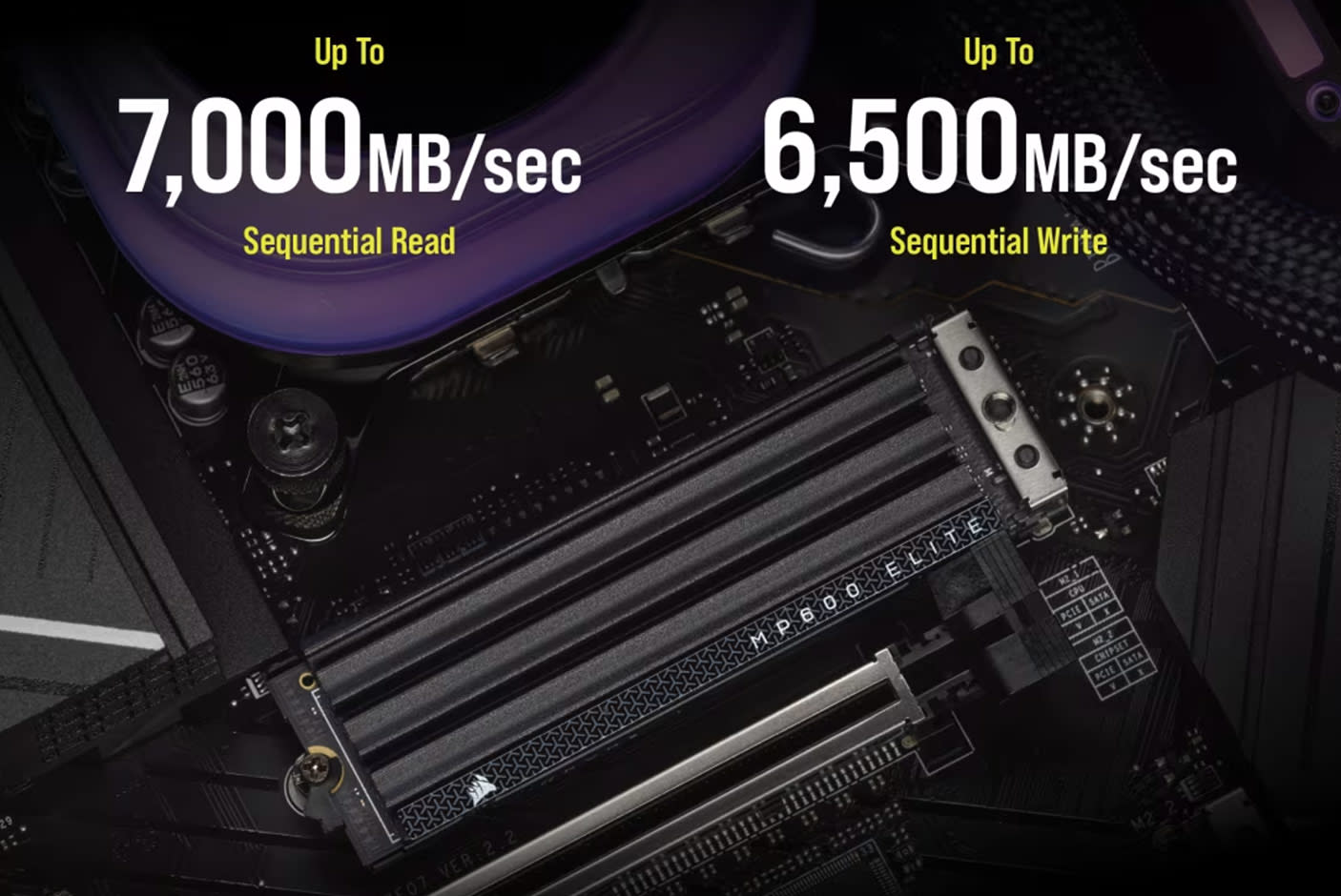 CORSAIR MP600 ELITE PCIe Gen4 x4 NVMe 1.4 M.2 SSD with Heatsink