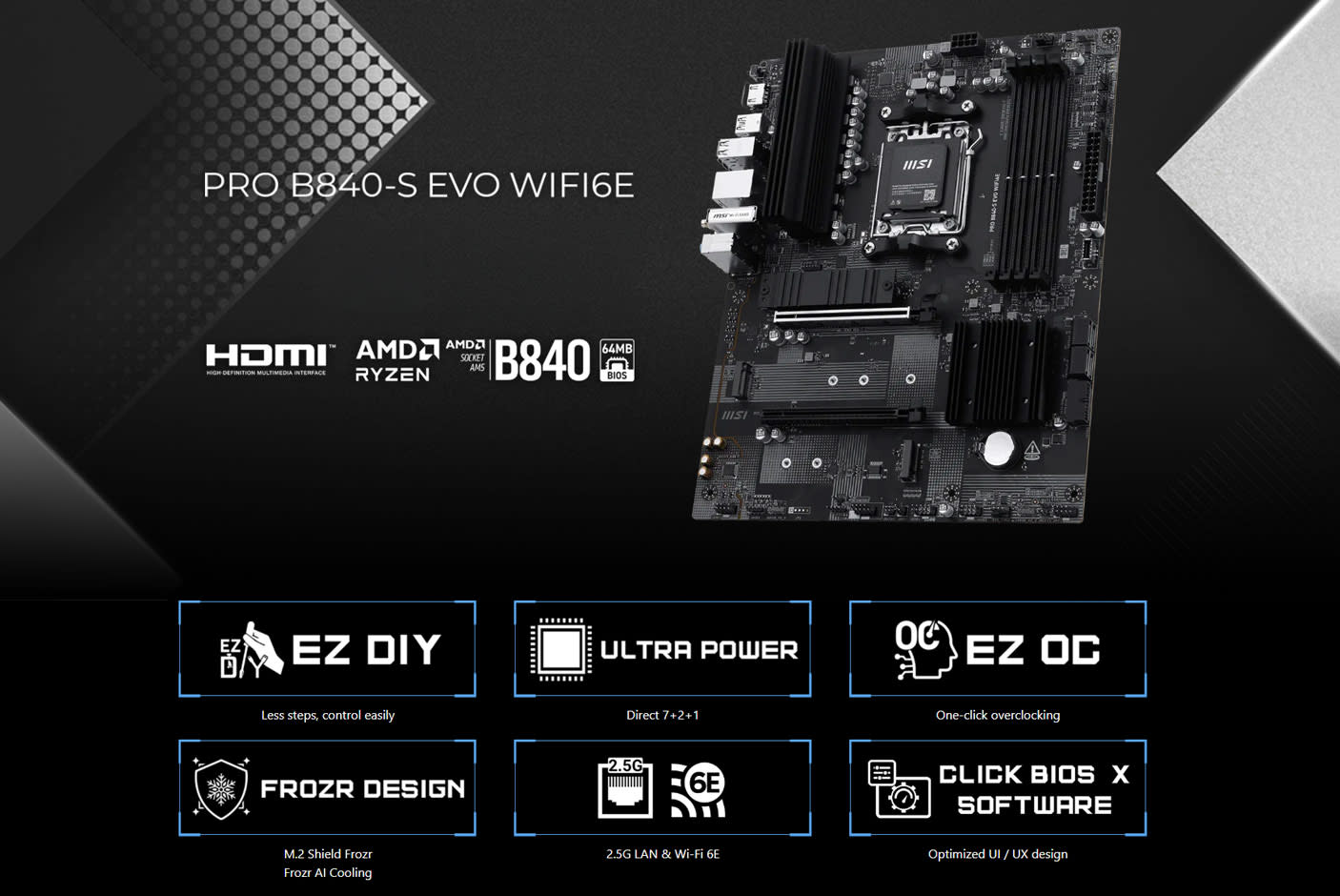 MSI PRO B840-S EVO WIFI6E