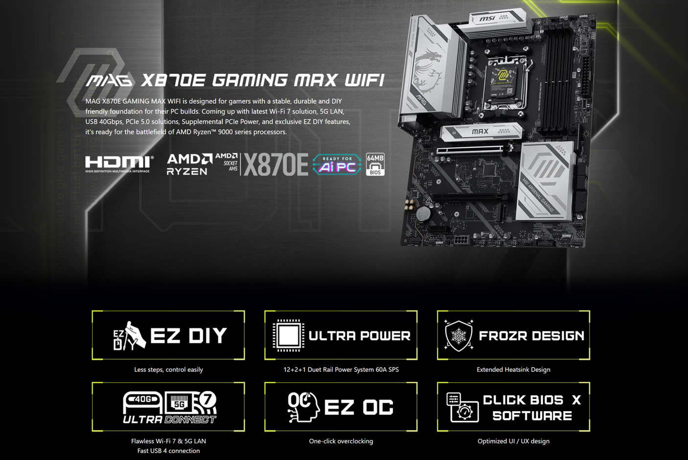 MSI MAG X870E GAMING MAX WIFI
