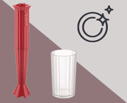 Alessi Ραβδομπλέντερ Plissé Red MDL10 R